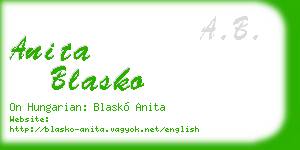 anita blasko business card